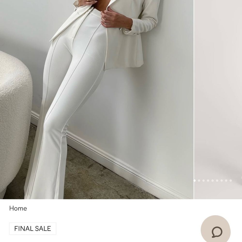 Never worn brand new Meshki white high waisted flare pants